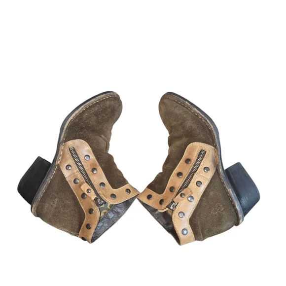 Fly London Duke Brown Suede Distressed Leather Slouch Ankle Boots Sz EU40/US8.5 - Picture 6 of 10